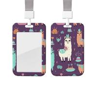 Porte-badge étanche avec motif alpaga effrayant, étui de protection vertical en plastique avec cordon détachable, idéal pour le travail au bureau ou en milieu infirmier.