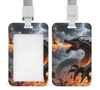 Porte-badge étanche en forme de dragon avec cordon détachable, porte-carte de travail robuste, transparent vertical, porte-étiquette pour infirmière, enseignant, médecin, officier, personnel