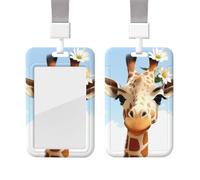 Porte-badge étanche en forme de girafe avec fenêtre transparente pour carte d'identité pour femmes, hommes, employés de bureau, enseignants, infirmiers