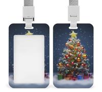 Porte-badge étanche en forme de sapin de Noël avec fenêtre transparente pour carte d'identité pour femmes, hommes, employés de bureau, enseignants, infirmiers