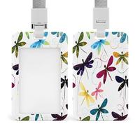 Porte-badge étanche, enrouleur de badge mignon en forme de libellule colorée, idéal pour les cartes d'identité professionnelles, scolaires, de croisière, les laissez-passer et les badges de bureau pou