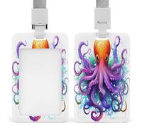 Porte-badge étanche, enrouleur de badge mignon en forme de pieuvre colorée, idéal pour les cartes d'identité professionnelles, scolaires, de croisière, les laissez-passer et les badges de bureau pour