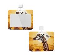 Porte-badge étanche motif girafe et tournesol avec fenêtre transparente pour carte d'identité pour femmes, hommes, employés de bureau, enseignants, infirmiers