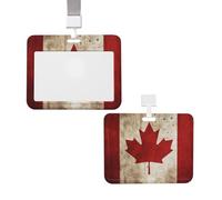 Porte-badge étanche pour carte d'identité rétro du Canada - Porte-badge en plastique avec lanière détachable - Coque de protection verticale pour infirmière, médecin, bureau
