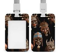 Porte-badge ethnique tribal africain avec cordon amovible, étanche, pour bureau, lieu de travail