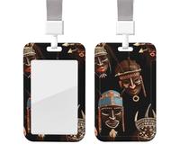 Porte-badge ethnique tribal africain avec lanière en plastique pour protection de carte d'identité, porte-étiquette avec fenêtre transparente pour infirmière, médecin, fournitures de bureau