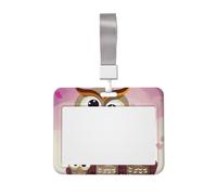 Porte-badge familial avec lanière - Étui horizontal en plastique avec fenêtre transparente - Protection étanche pour carte d'identité - Pour infirmières, enseignants, bureau