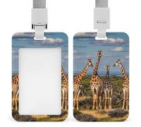 Porte-badge familial girafe avec lanière pour le travail, pour enseignants, programmeurs, fonctionnaires