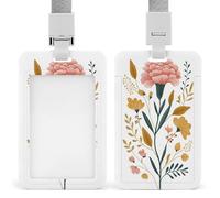 Porte-badge fantaisie en forme de fleur d'œillet pour carte d'identité rétractable pour le travail, le bureau, les médecins, les infirmières