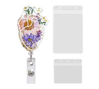 Porte-Badge Floral 1 Pièce, Dessin Animé 2 Pièces, Porte-Badge Rétractable, Ensemble De Porte-Badge, Porte-Badge Créatif Et Mode, Accessoires Pour Enseignants Et Infirmières