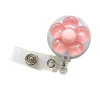 Porte-badge floral avec clip de poche en métal pour médecin, infirmière, abdominaux rétractable, pour bureau et porte-carte de voyage