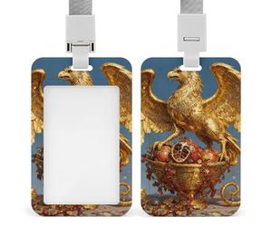 Porte-badge Golden Griffin avec cordon détachable, porte-étiquette vertical en plastique ABS avec fenêtre transparente et glissière, protection pour carte, pour le personnel infirmier, les enseignant