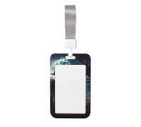 Porte-badge gothique « Happy Halloween » avec lanière verticale en plastique rigide avec fenêtre transparente, pochette de protection étanche pour homme et femme