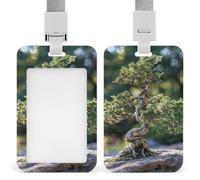 Porte-badge gracieux en forme d'arbre bonsaï avec cordon amovible, étanche pour bureau, lieu de travail
