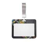 Porte-badge graffiti pour skateboard avec lanière - Étui horizontal en plastique avec fenêtre transparente - Protection étanche pour carte d'identité - Pour infirmières, enseignants, bureau