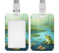 Porte-badge grenouille dans un étang en plastique rigide pour cartes de crédit, cartes de crédit et cartes de proximité