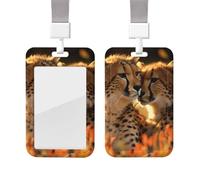 Porte-badge Guépard avec lanière étanche - Protection pour carte d'identité avec fenêtre transparente - Pour homme et femme - Pour le travail, le bureau, les médecins, les infirmières