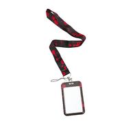 Porte-Badge Halloween avec Cordon Rouge Sanglant École/Travail Motif Anti-Rayures pour Clés et Cartes d'Identité Pratique et Chic Design Gothique