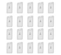 Porte-badge Horizontal 20 Pièces en Plastique Rigide | Blanc, Accès Rapide pour Lecture ou Scan, Compact, Fenêtre Transparente, pour Badge Employé et Carte