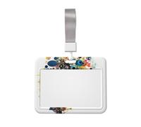 Porte-badge horizontal avec intelligence artificielle, motif cerveau, adapté pour les enseignants, les étudiants, les médecins, le personnel de bureau