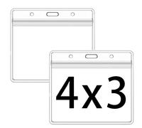 Porte-badge horizontal extra pais pour carte d'identit , avec fermeture clair tanche et refermable (horizontal 4 x 3, 20 paquets)