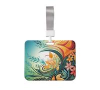 Porte-badge horizontal pour carte d'identité, porte-nom, porte-badge, 10,2 x 7,6 cm, porte-badge, porte-badge coulissant, avec dragonne, pour le travail de bureau