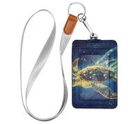 Porte-badge humoristique en cuir avec cordon et 3 porte-cartes pour bureau, hôpital et permis de conduire
