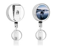 Porte-badge Husky sur un lac Frozen avec enrouleur rétractable, clip en acier inoxydable, porte-carte d'identité robuste pour le travail, les infirmières, les enseignants et la sécurité