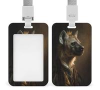 Porte-badge Hyena en costume victorien foncé avec clip rétractable pour le travail, le bureau, les médecins, les infirmières