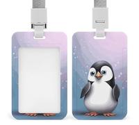 Porte-badge « I Love Penguins » avec cordon amovible, étanche pour bureau, lieu de travail