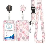 Porte Badge ID avec Lanyard Breakaway, Porte-Cartes Imprimé avec Détachable Cordon, Badge d'identification Porte-Badge D'Enseignant avec Lanière et Enrouleur Rétractable (Style 4)