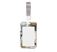 Porte-badge imprimé bouledogue français avec sangle de cou verticale étanche pour bureau école