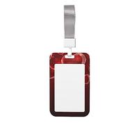 Porte-badge imprimé cœur rouge avec lanière verticale pour infirmière, enseignant, employé de bureau