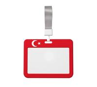 Porte-badge imprimé drapeau de la Turquie pour tous les jours, léger, imperméable, transparent, bureau, conférence