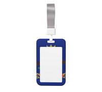 Porte-badge imprimé drapeau du Dakota du Nord - Double face coulissante - Capable de numériser le film transparent