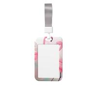 Porte-badge imprimé flamant rose double face, capable de numériser le film transparent