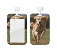 Porte-badge imprimé Golden Retriever avec lanière détachable en plastique imperméable pour le travail, le bureau, les infirmières, les médecins, les enseignants