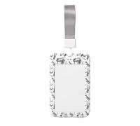 Porte-badge imprimé instruments de musique dessinés à la main, porte-badge vertical rigide en plastique pour carte d'identité