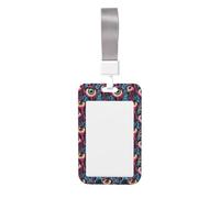 Porte-badge imprimé motif œil abstrait, porte-badge d'identification avec cordon, porte-badge vertical rigide en plastique pour cartes d'identité