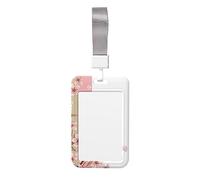 Porte-badge imprimé Sakura romantique avec cordon vertical pour infirmière, enseignant, employé de bureau
