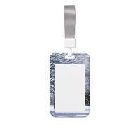 Porte-badge imprimé Snow Falling in The Park avec sangle de cou étanche en plastique vertical