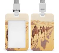 Porte-badge imprimé vertical « The Camel Moving Forward » pour bureau, école, carte d'identité, carte de proximité, permis de conduire et laissez-passer