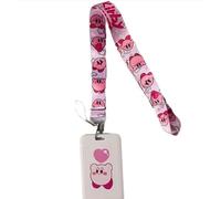 Porte-badge Kirby - Étui pour carte d’identité avec fenêtre ID, design mignon, clip et lanière, cadeau fan Nintendo