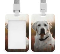 Porte-badge labrador blanc en plastique rigide pour cartes d'identité, cartes de crédit et cartes de proximité