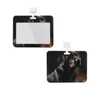 Porte-badge labrador noir étanche avec fenêtre transparente pour carte d'identité pour femmes, hommes, employés de bureau, enseignants, infirmiers