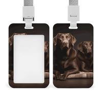 Porte-badge labrador retriever marron avec cordon amovible, étanche et vertical, pour infirmière, enseignant, bureau, femme et homme