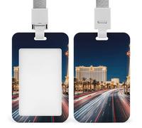 Porte-badge Las Vegas Night avec cordons rétractables verticaux en plastique pour enseignant, infirmière, médecin, bureau, cadeau pour collègues de travail