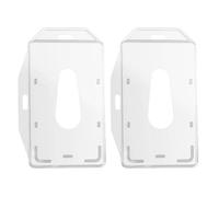 Porte Badge - Lot de 2 - Plastique Rigide Transparent - Pour cartes standard - Port vertical/horizontal