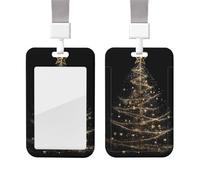Porte-badge lumineux avec cordon tour de cou - En plastique étanche - Avec motif arbre de Noël - Pour le travail, le bureau, les infirmières et les enseignants