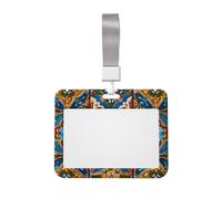 Porte-badge mexicain en céramique avec lanière horizontale en plastique avec fenêtre transparente - Protection étanche pour carte d'identité, infirmières, enseignants, bureau